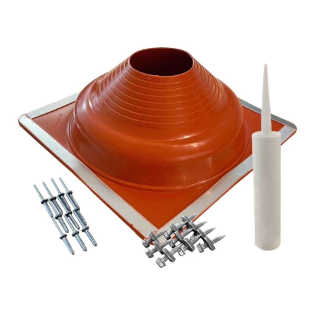 DW-FU Dachdurchführung (Silikon) inkl. Schrauben und Dichtmaterial, für Faserzementwelldach, Außendurchmesser 150- 300 mm (bis 400°C)