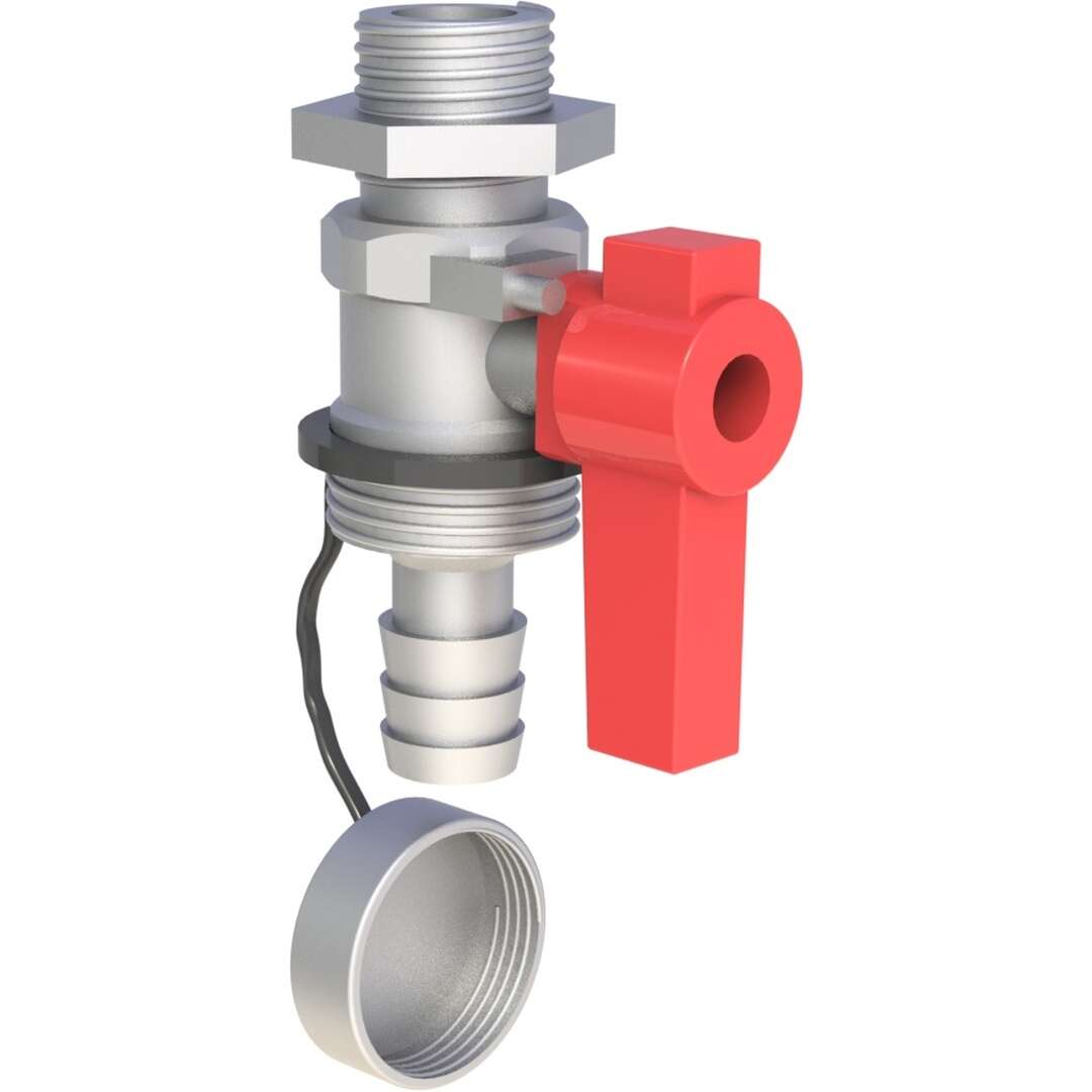 DW-FU Absperrhahn 1/2“ Außengewinde (1/2“ Muffe FU126 nicht enthalten)