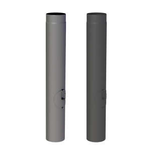 Ofenrohr 100 cm mit Drosselklappe, Kondensatring und...