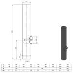 Ofenrohr 100 cm mit Drosselklappe, Kondensatring und Tür