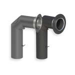 Ofenrohrset kantig mit Tür und Drosselklappe