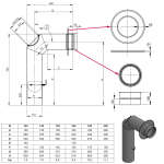 Ofenrohrset kantig mit Tür und Drosselklappe
