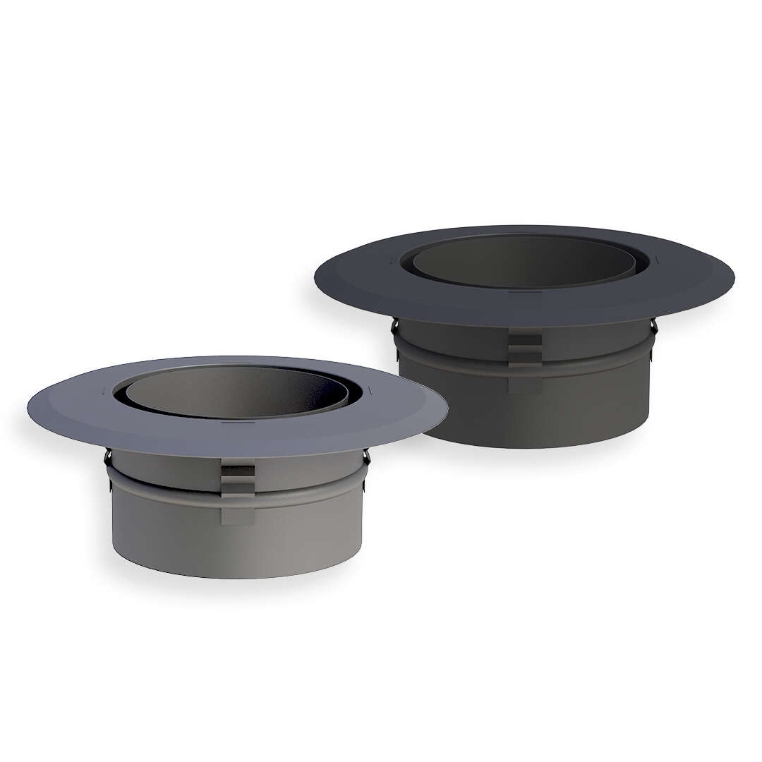 Ofenrohr Wandfutter mit Zentrierfedern und Wandrosette