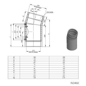 Jeremias Ofenrohr doppelwandig ISO-Line Winkel 15&deg;