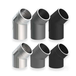 Jeremias Ofenrohr doppelwandig ISO-Line Winkel 45&deg;