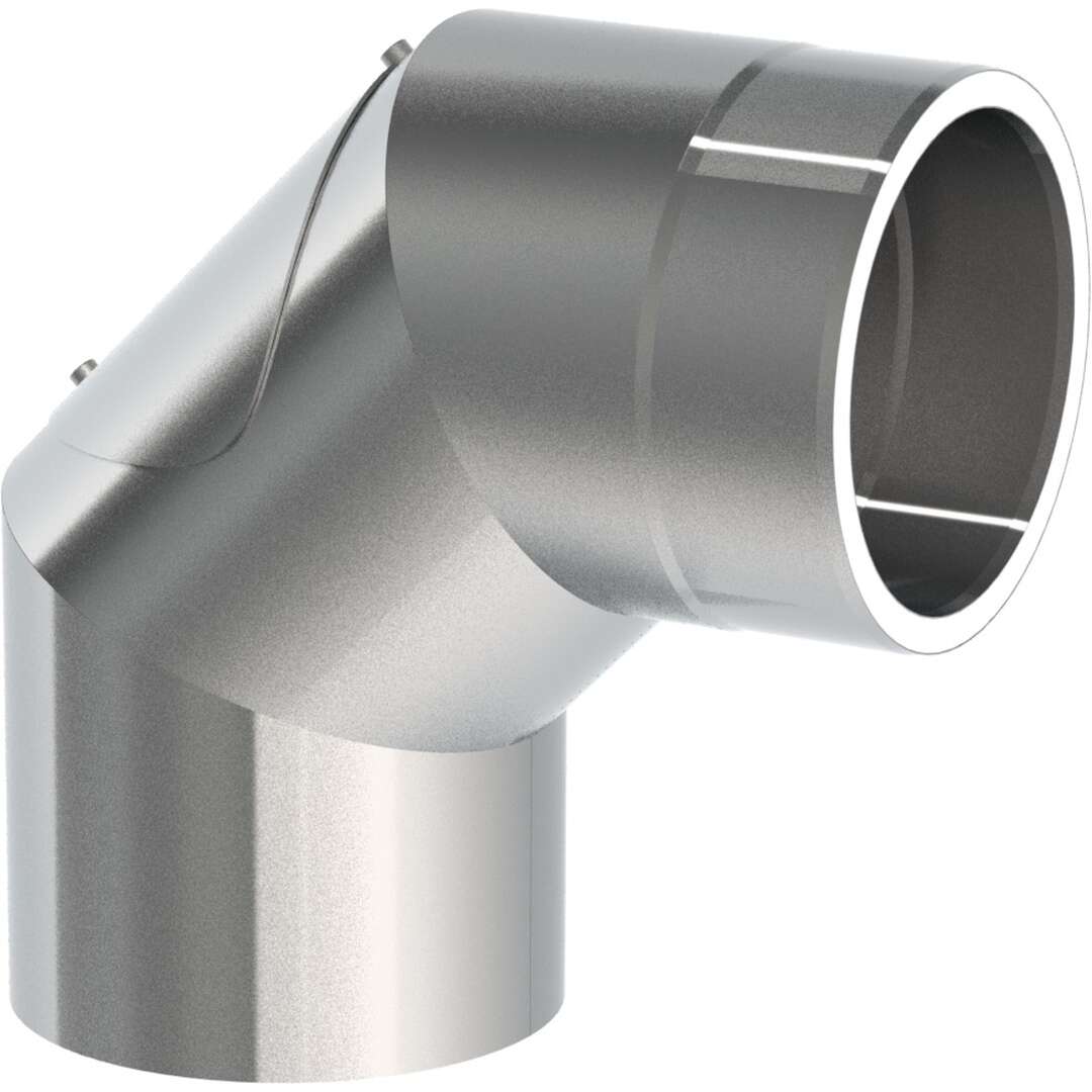 Jeremias Ofenrohr doppelwandig ISO-Line Winkel 90°