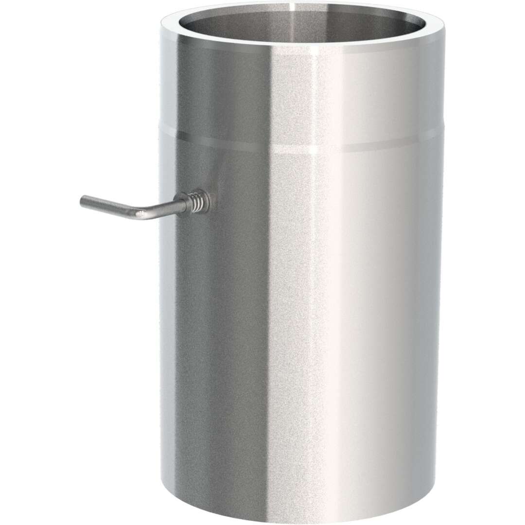 Jeremias Ofenrohr doppelwandig ISO-Line Längenelement 300 mm mit Drosselklappe