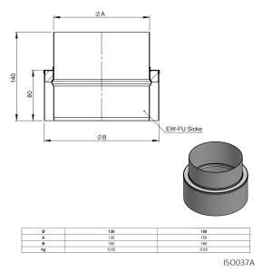 Jeremias &Uuml;bergang ISO-Line &Uuml;bergang auf EW (Wandfutter)