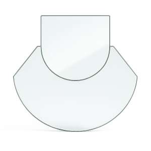 Funkenschutzplatte Glas für Kaminofen zweiteilig...