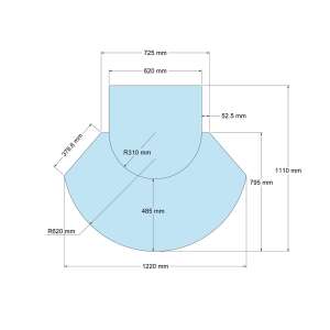 Funkenschutzplatte Glas für Kaminofen zweiteilig...