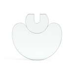 Funkenschutzplatte Glas für Kaminofen zweiteilig Halbmond