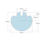 Funkenschutzplatte Glas für Kaminofen zweiteilig Halbmond