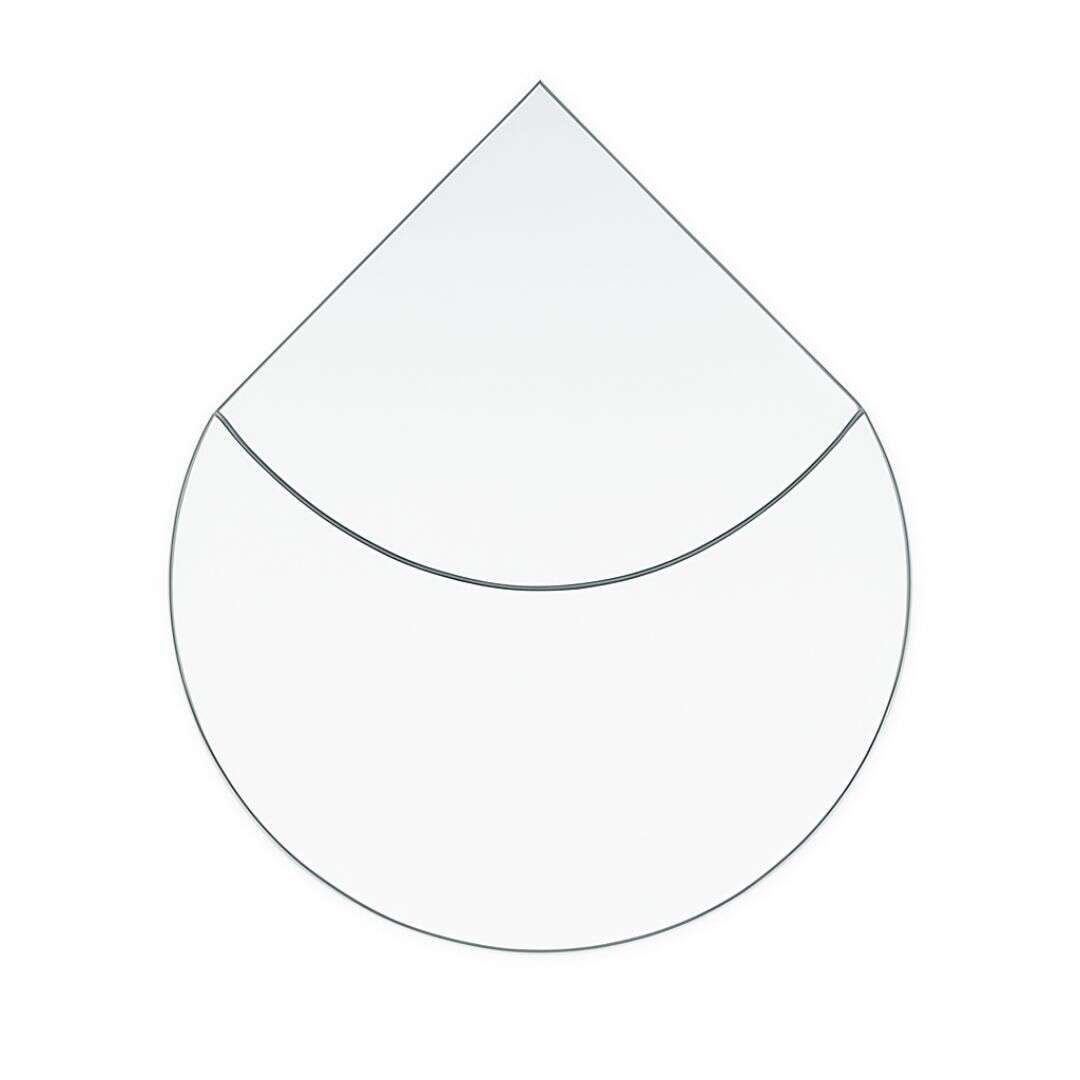 Funkenschutzplatte Glas für Kaminofen zweiteilig Tropfenform