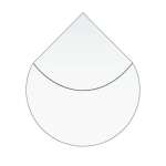 Funkenschutzplatte Glas für Kaminofen zweiteilig Tropfenform