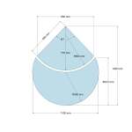 Funkenschutzplatte Glas für Kaminofen zweiteilig Tropfenform