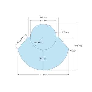 Funkenschutzplatte Glas für Kaminofen zweiteilig Kreis