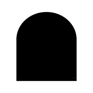 Funkenschutz Stahlbodenplatte Schwarz Halbrund 120 x 100 cm