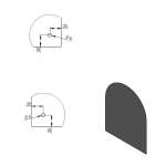 Funkenschutz Stahlbodenplatte Schwarz Halbrund 120 x 100 cm