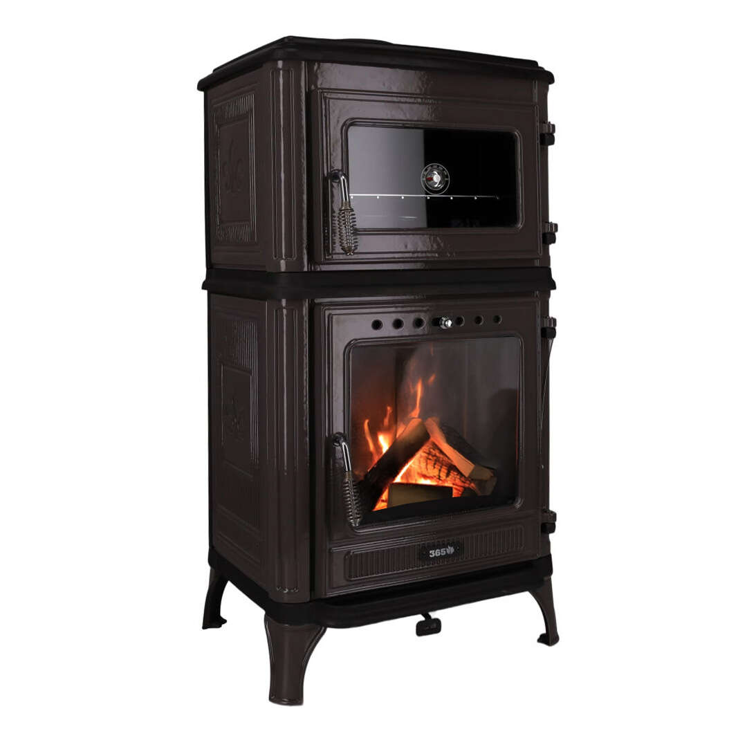 Gussofen Ferrox 55 Back grau emailliert