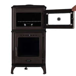 Gussofen Ferrox 55 Back grau emailliert