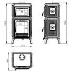 Gussofen Ferrox 55 Back grau emailliert