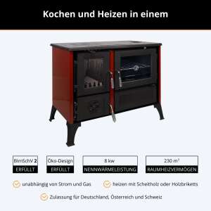 Küchenherd Cook Smart rot emailliert