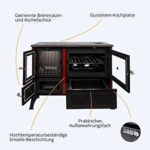 K&uuml;chenherd Cook Smart rot emailliert