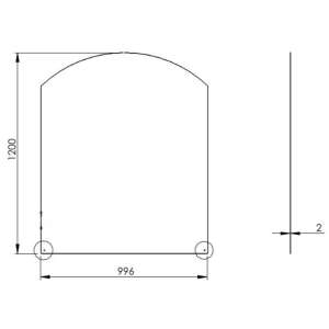 Funkenschutz Stahlbodenplatte Schwarz Segmentbogen 120 x...
