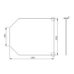 Funkenschutz Stahlbodenplatte Schwarz Sechseck 120 x 100 cm