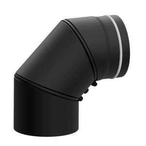 Ofenrohr Bogen drehbar 0-90° dreiteilig mit Tür RLU