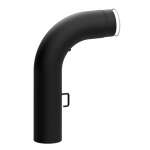 Ø 150 mm Ofenrohr Bogen 90° gezogen mit Tür und Drosselklappe RLU