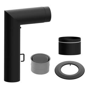 Ofenrohr-Set eckig mit Tür und Drosselklappe RLU
