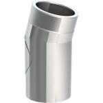 Jeremias Ofenrohr doppelwandig Ø 130 mm ISO-Line Winkel 15° mit Tür - Edelstahl gebürstet