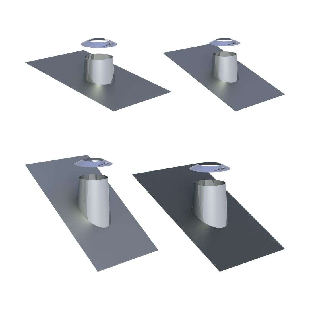 DW-ECO 2.0 - Dachdurchführung 5 - 15° mit Bleirand und Wetterkragen, Konus 150mm