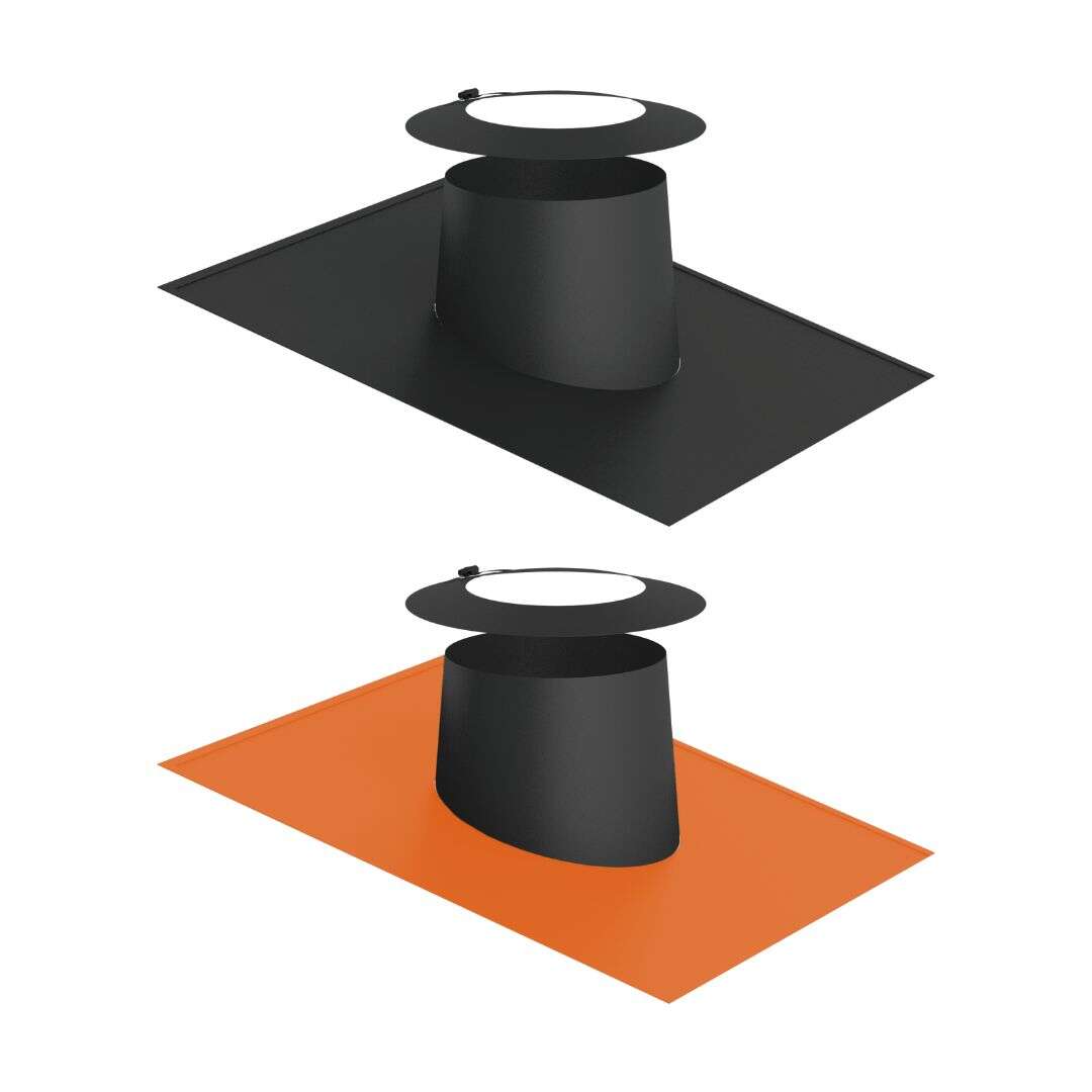 DW-Black Dachdurchführung mit Elastomerrand und Wetterkragen