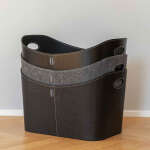 Holzkorb Aduro Baseline Kunstleder schwarz