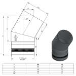 Pelletofenrohr 30° Bogen