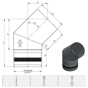 Pelletofenrohr 45° Bogen