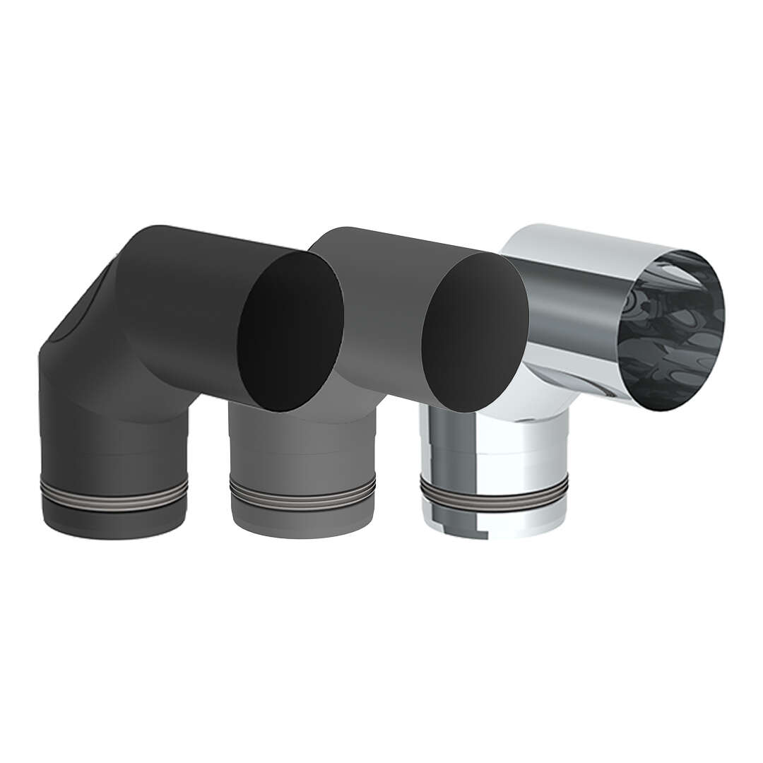 Pelletofenrohr 90° Bogen dreiteilig