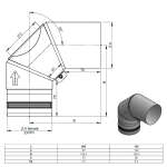 Pelletofenrohr 90° Bogen dreiteilig