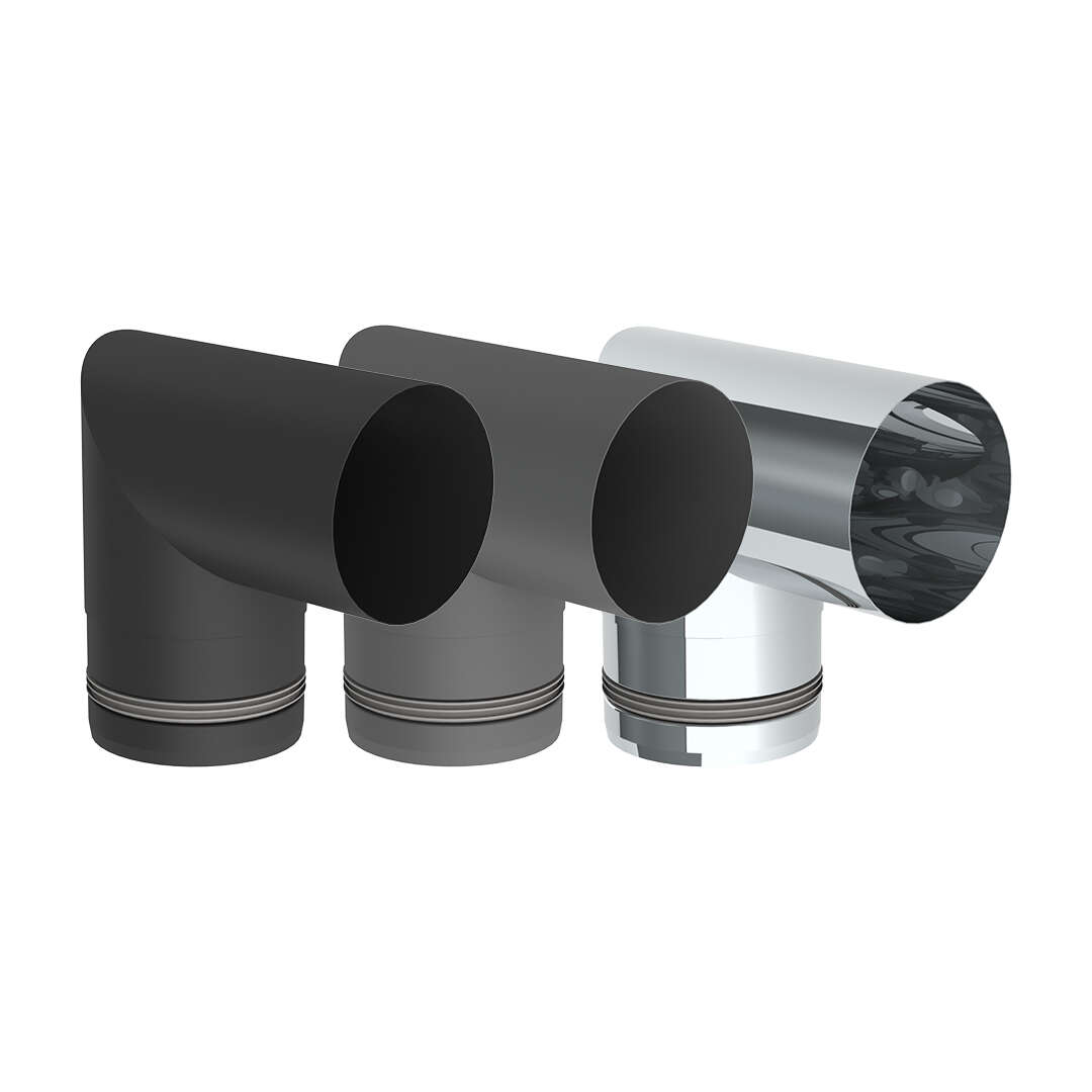 Pelletofenrohr 90° Bogen zweiteilig