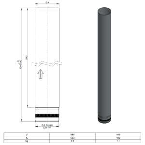 Pelletofenrohr Längenelement