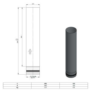 Pelletofenrohr L&auml;ngenelement