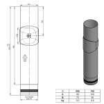 Pelletofenrohr Längenelement 50 cm mit Reinigungstür