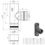 Pelletofenrohr T-Stück 90° mit Kondensatschale