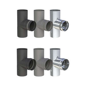 Pelletofenrohr T-Stück 90° mit...