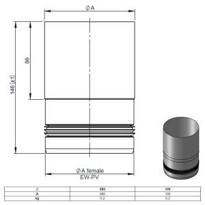 Pelletofenrohr Ofenanschlussst&uuml;ck