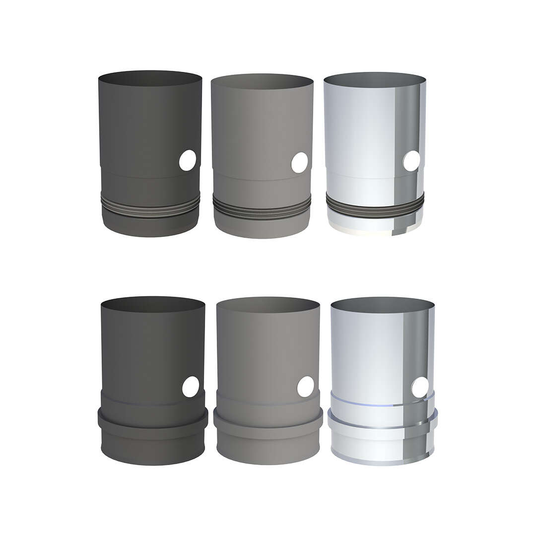 Pelletofenrohr Ofenanschlussstück mit Messstutzen