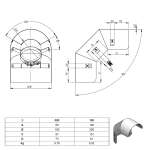 Pelletofenrohr Strahlungsschutz für 90° Winkel