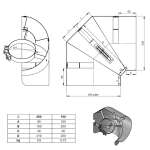 Pelletofenrohr Strahlungsschutz für 90° Winkel